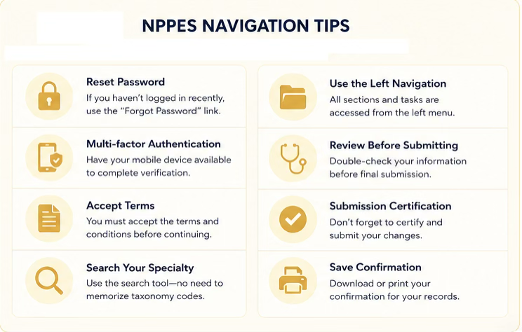 NPPES navigation tips